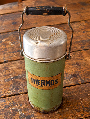 Thermos vintage green - green, metal