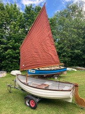 Two Person Fibre Glass Sailing Dinghy with Electric Outboard Motor