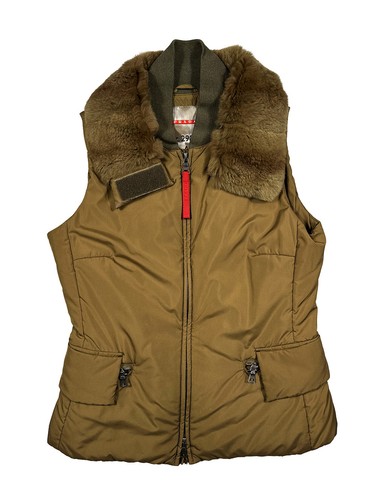 Prada nylon fur collar vest - nylon,