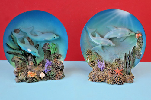 Pair decorative dolphin - 3d,
