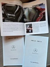 Mercedes 190e BOOK Brochure 2.0 2.6 - 190D 2.5 SPORTLINE UK Specs RARE