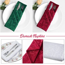 Damask Floral Jacquard Table Napkins Parties Birthday Wedding Event UK Seller