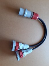 32amp 3-phase plug to twin 16a 3-P  IP67 sockets