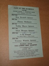 Tubby Hayes Quintet/Don Rendell Quintet 1962 Scorpion Club, Hampton Court Flyer