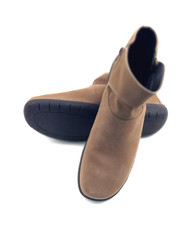 Hotter Taupe Leather Murmur Ladies Ankle Boots Double Side Zips Helps Charity