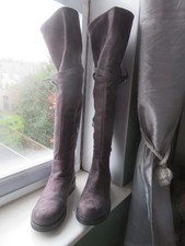 Over the Knee Grey Fauz Suede Boots size EUR 40