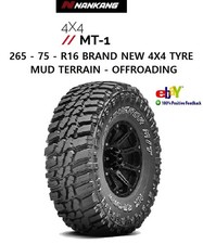 265 75 16 LT NANKANG MT-1 OFFROAD MUD TERRAIN BRAND NEW TYRE 4X4 26575R16 MT1