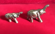 Two Vintage Brass Elephant Ornaments, Very Good Condition