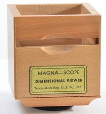 MAGNA-SCOPE Wooden Dimensional Viewer f/35mm Slides Vintage 1950’s orig box NICE