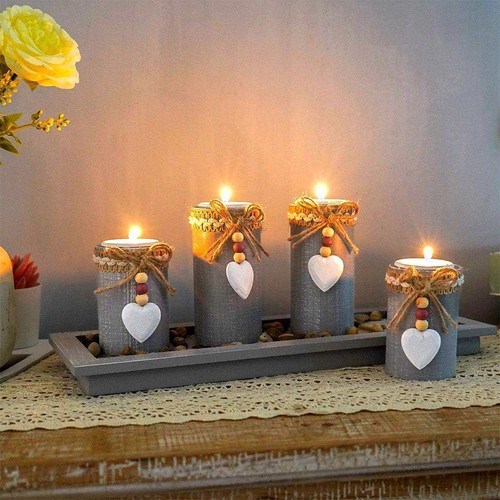 Wooden heart candle holder - heart,