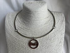 Dolce & Gabbana stainless steel choker logo pendant necklace (MO3)