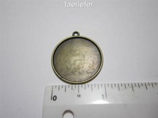 5 Bronze double sided Cabochon setting frames round pendants for 25 mm pictures