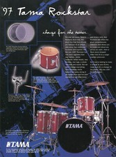 1997 Print Ad of Tama Rockstar Drum Kit w Charlie Benante of Anthrax