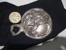 'PAST TIMES' SMALL ART DECO-STYLE SILVERTONE HAND MIRROR, 1990'S. BEVELLED GLASS