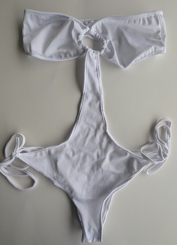White one piece thong - thong, monokini