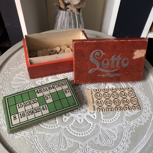 Vintage lotto game with full - lotto,