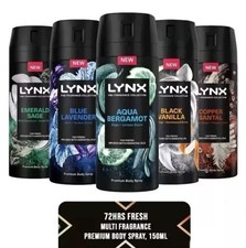 Lynx Fine Fragrance Collection 72H Fresh Premium Body Spray, 150ml, Mixed 5 Pack