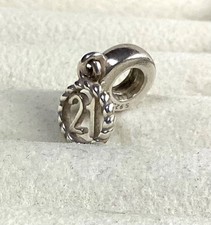 Pandora 21st Birthday Celebration Silver Dangle Charm S925 ALE VGC Gift Present
