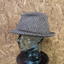 Vintage Dunn & Co Tweed Hat Size 59 Trilby Fedora Wool Check Made in UK