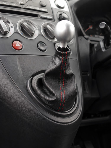 Black leather and - leather, red