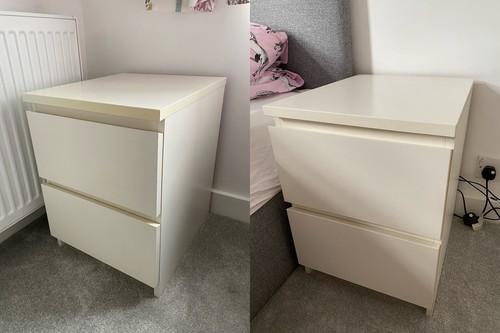 Two white ikea malm chest - two,