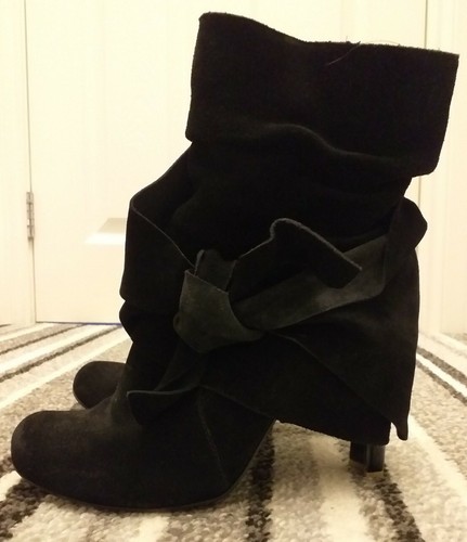 Feud black suede - black, leather