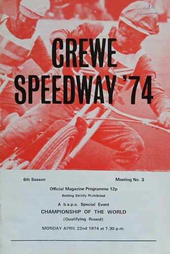 Crewe speedway programme - crewe,