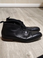 Dune London Men's Black MARVINN Leather Ankle Chukka Boots Lace Up Shoes 9M/43