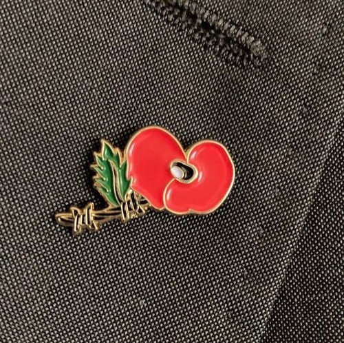 Remembrance flower lapel pin - remembrance,