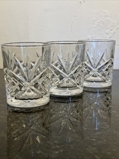 Cut glass whisky tumblers - whisky,