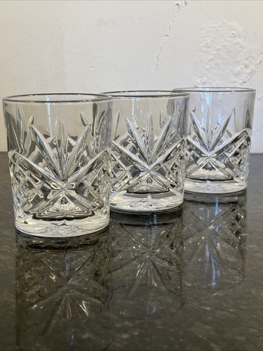 Cut glass whisky tumblers - cut,