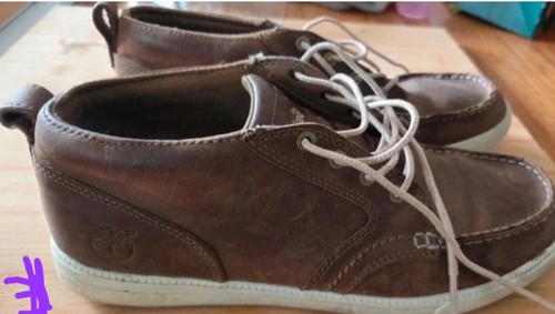 Brown leather timberland - brown,