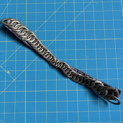 Vintage brass chain leather - vintage,