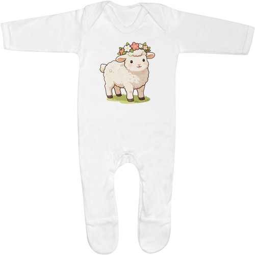 Spring lamb baby romper - 'spring, lamb'