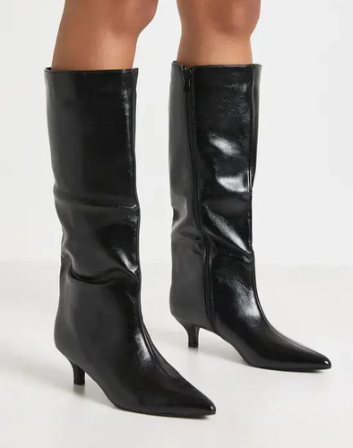 Ladies black knee high boots - high,