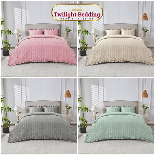 Seersucker bedding frill - seersucker,