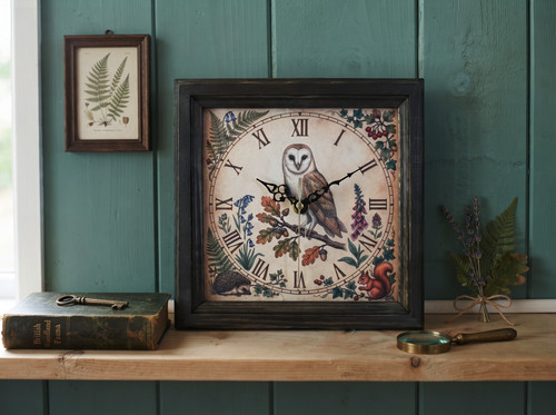 Barn owl wall desk - barn, clock