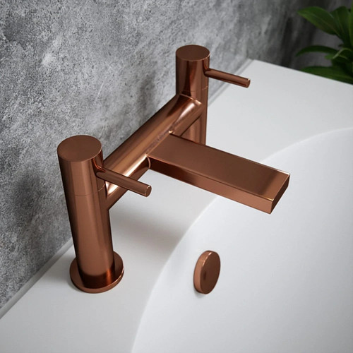 Bath filler tap brushed - brushed, copper