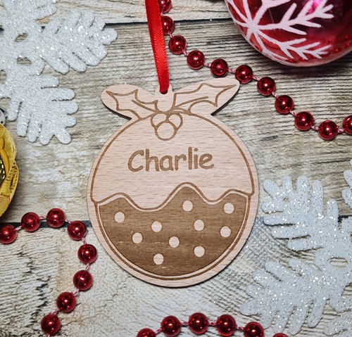 Personalised christmas pudding - personalised,
