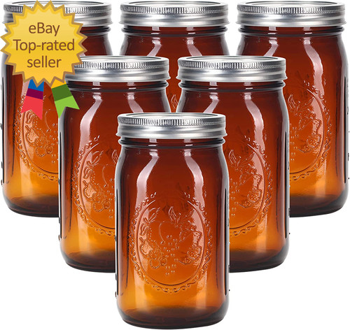 Amber glass mason - glass, jars
