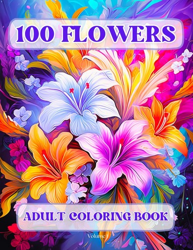 100 flowers adult - 100, coloring