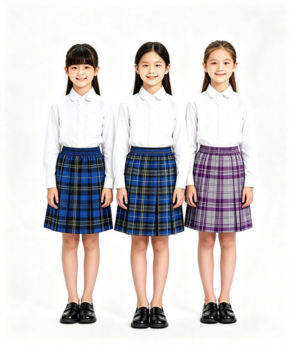 Girls tartan school - tartan, box
