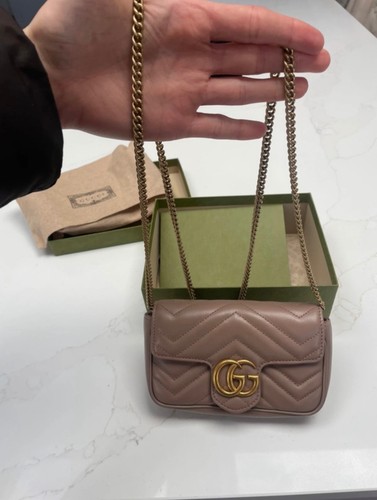 Gucci marmont mini bag taupe
