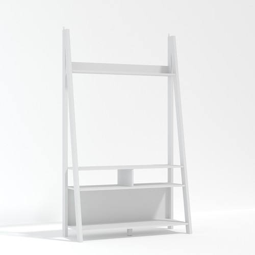 Tiva white ladder unit - ladder, tv