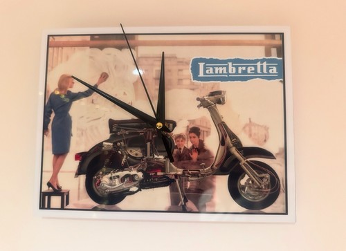 Wall clock vintage - wall, lambretta