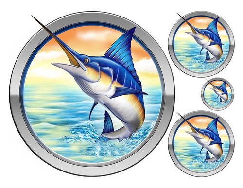 Marlin boat sticker set for - set,