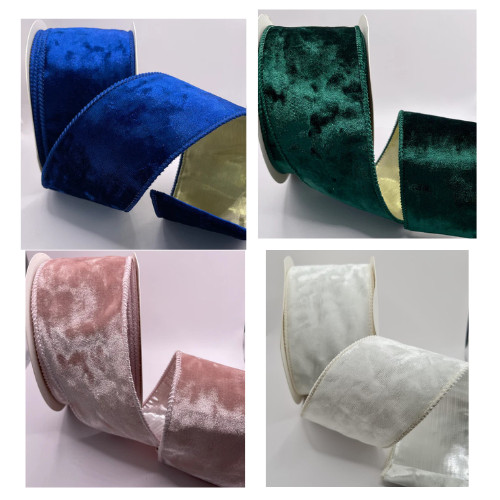 63mm wired crushed velvet - 63mm,
