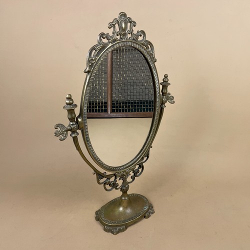 Brass table mirror vintage - brass,