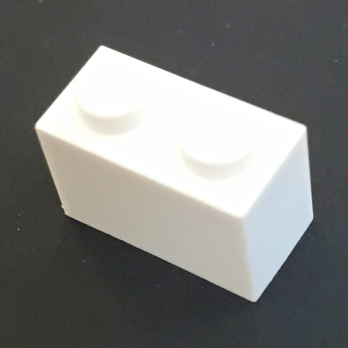 Lego white plastic - white, 1x2