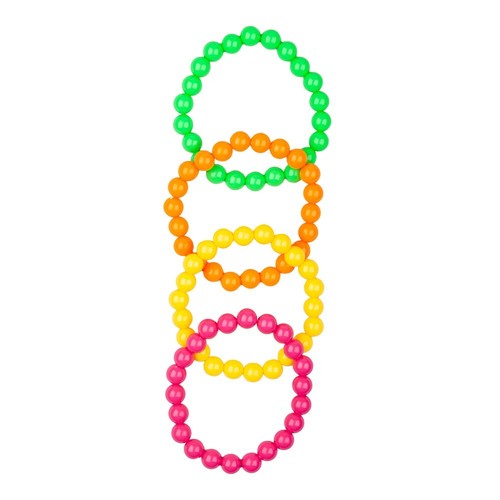 Neon bead bracelets 1980s - bracelets,